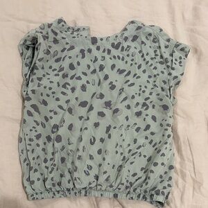 Cloth & Stone Green and Gray Short Sleeve Top